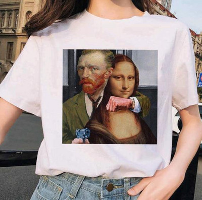 Casual valge aplikatsiooniga T-särk - suur suurus