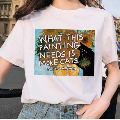 Casual valge aplikatsiooniga T-särk - suur suurus