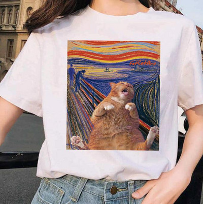 Casual valge aplikatsiooniga T-särk - suur suurus