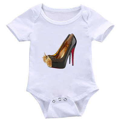 Modernus kūdikių bodis mergaitėms trumpomis rankovėmis ir aplikacijomis