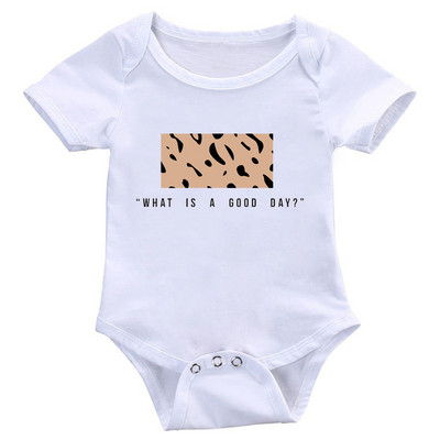 Modernus kūdikių bodis mergaitėms trumpomis rankovėmis ir aplikacijomis