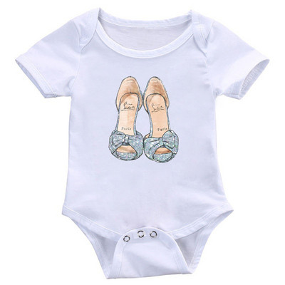 Modernus kūdikių bodis mergaitėms trumpomis rankovėmis ir aplikacijomis