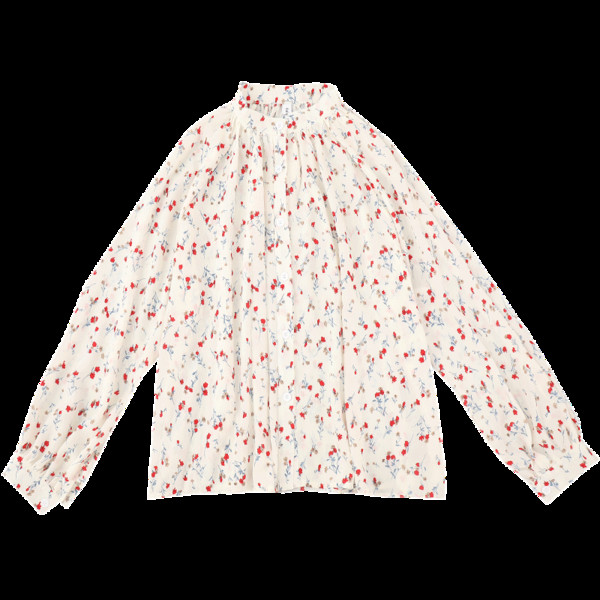 Aktuális női virágos ing, hosszú ujjal és ovális nyakkivágással