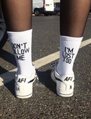 Naistele ja meestele sobivad vabaaja sokid kirjaga