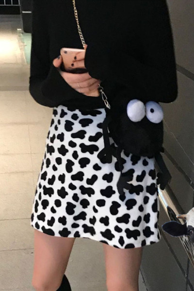 Naiste vabaaja sügisseelik A-joon must-valge