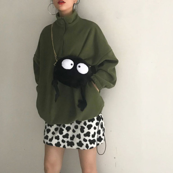 Naiste vabaaja sügisseelik A-joon must-valge