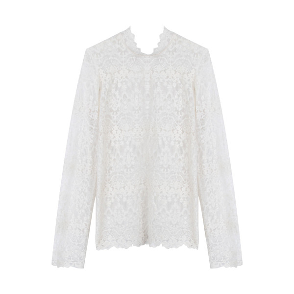 Ženska moderna čipkana bluza s dugim rukavima