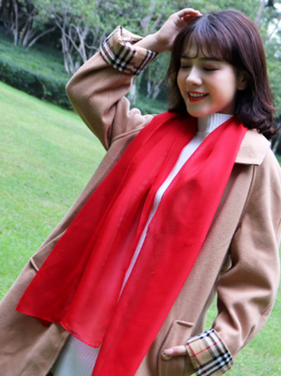 Модерен дамски правоъгълен шал от шифон 