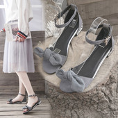 Naiste öko seemisnahast sandaalid madala talla ja paelaga