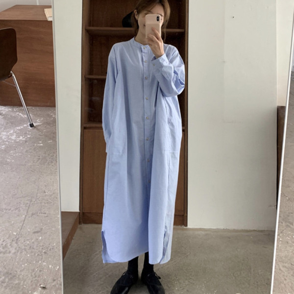 Дамска ежедневна риза тип рокля -дълъг модел с копчета 