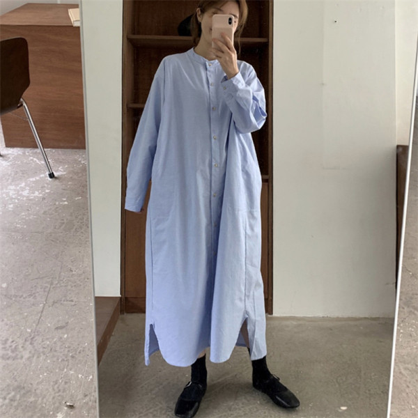 Дамска ежедневна риза тип рокля -дълъг модел с копчета 