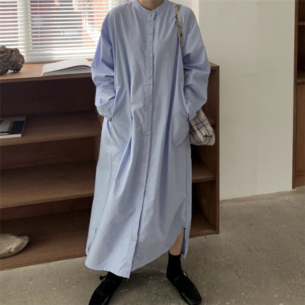 Дамска ежедневна риза тип рокля -дълъг модел с копчета 