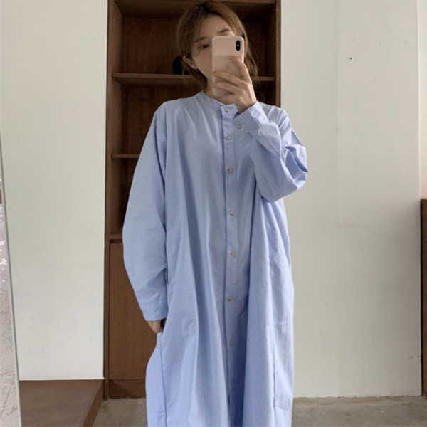 Дамска ежедневна риза тип рокля -дълъг модел с копчета 