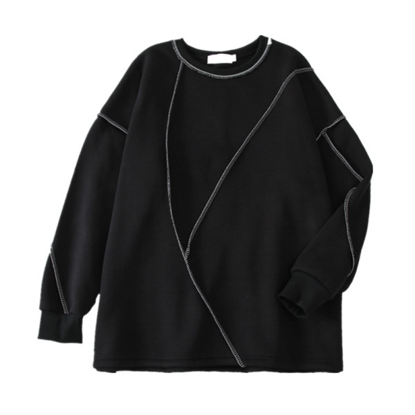 Pikkade varrukate ja ovaalse kaelusega vabaaja pluus