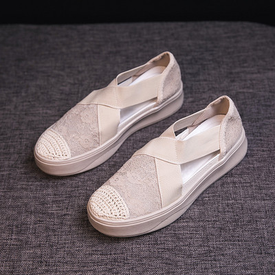 Új modell textil espadrillák platformon