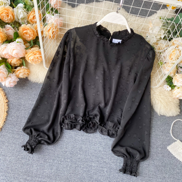 Moodne naiste staaride särk, varrukas kummiga