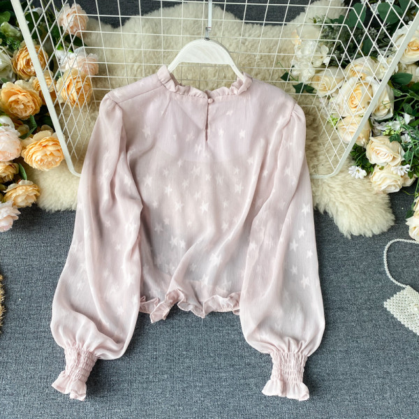 Moodne naiste staaride särk, varrukas kummiga