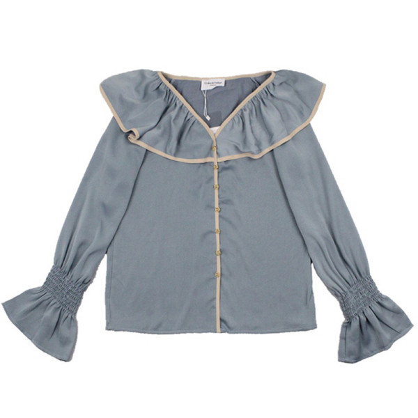 Stiilne naiste särk spitsikaela ja nööpidega