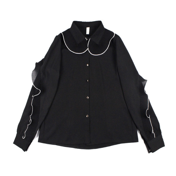 Stiilne nööpide ja pikkade varrukatega naiste särk