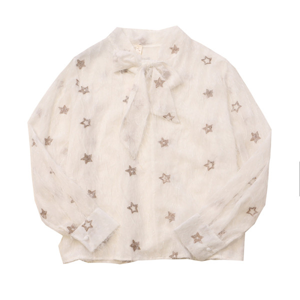 Moodne naiste särk paelkraega ja värvilise tähemustriga