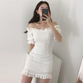 Дамска рокля къс модел с къс ръкав втален модел  