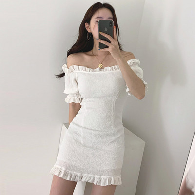 Дамска рокля къс модел с къс ръкав втален модел  