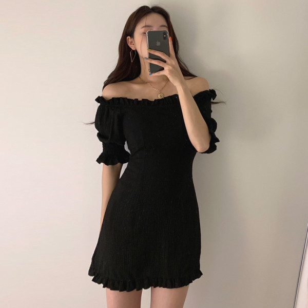 Дамска рокля къс модел с къс ръкав втален модел  