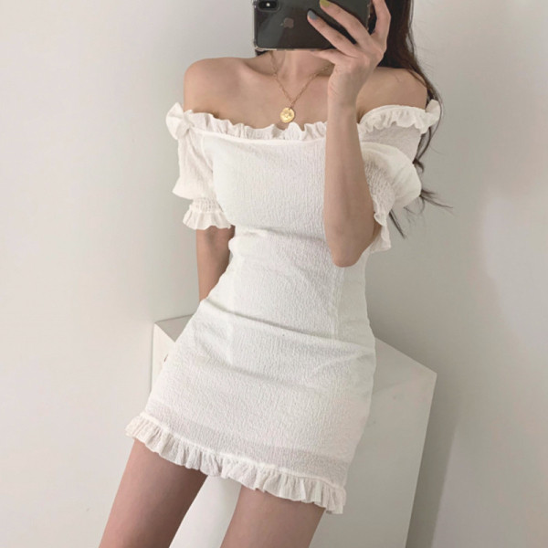 Дамска рокля къс модел с къс ръкав втален модел  