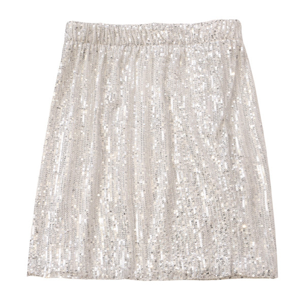 Aktualna ženska suknja s visokim elastičnim strukom i šljokicama