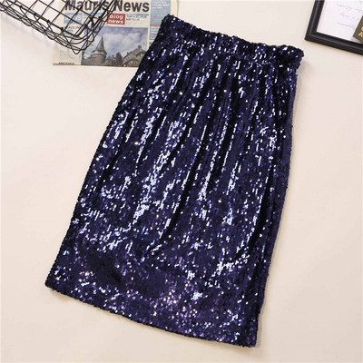 Γυναικεία φούστα με ψηλή μέση  και πούλιες με μεσαίου μήκους 