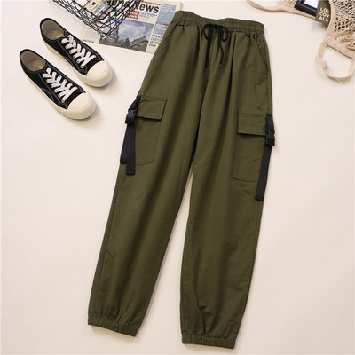 Alkalmi női nadrág oldalzsebekkel és gumírozott derékkal