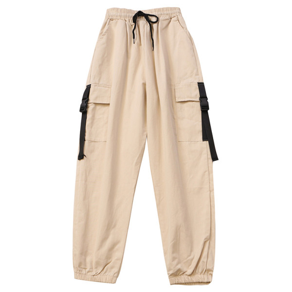 Alkalmi női nadrág oldalzsebekkel és gumírozott derékkal