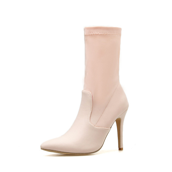 Stiilne õhukese kontsaga terava otsaga naiste saapad