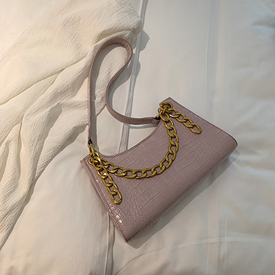 Öko-nahast väike naistekott metallist sanga tüüpi ketiga