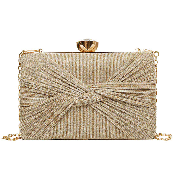 Fényes hatású, elegáns női táska fém fogantyús lánccal