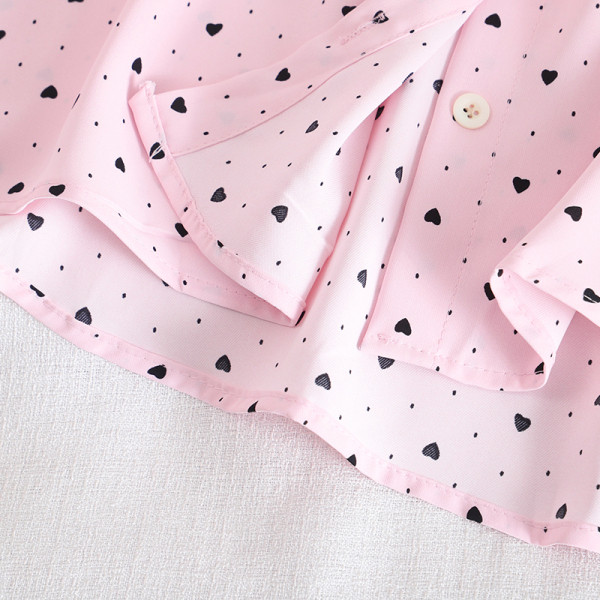 Moodne naiste täpiline pikkade varrukate ja lipsudega särk