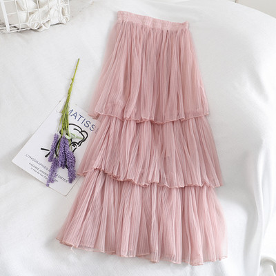 Moodne naiste pikk seelik A-joone ja tülliga