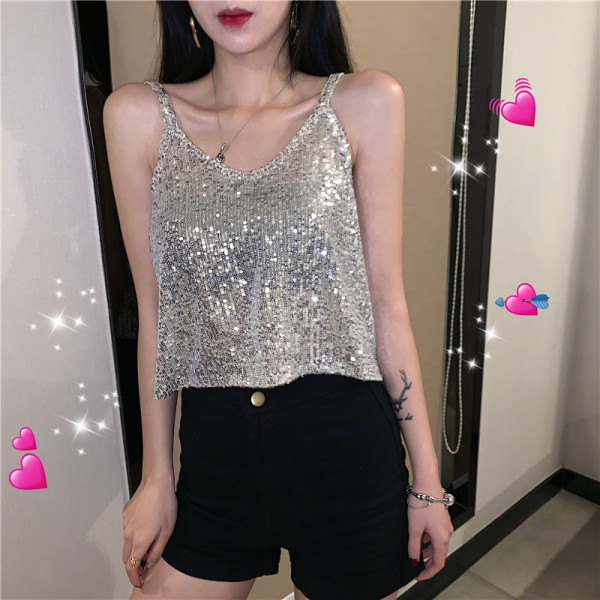 Hõbedane naiste topp spitsikaelusega ja litritega