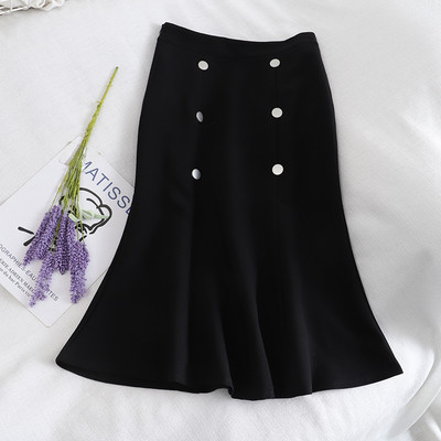 Lezser női hosszú szoknya magas derékkal és gombokkal