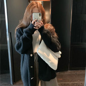 Must naiste retro vest nööpidega - lai mudel