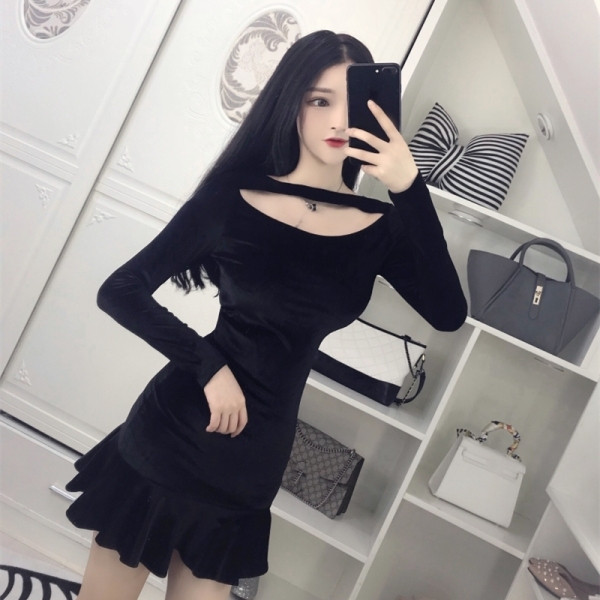 Modern női ruha Karcsú, hosszú ujjú modell