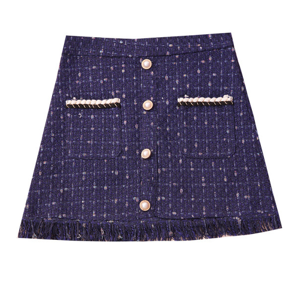 Kõrge vöökoha, narmaste, nööpide ja taskutega aktuaalne naiste seelik