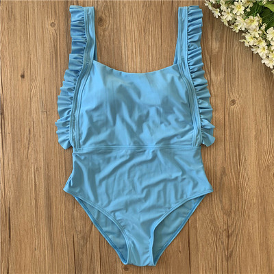 Γυναικείο ολόσωμο μαγιό εξώπλατο με φαρδιές λωρίδες ώμου και διαφορετικά σχέδια χρωμάτων