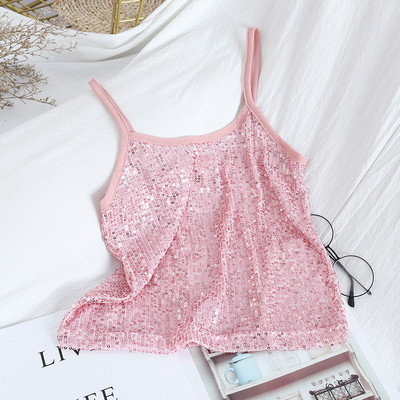 Praegune peenikeste rihmade ja litritega naiste topp