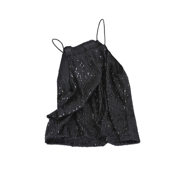 Peenikeste rihmade ja litritega läikiv naiste topp