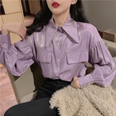 Stílusos női ing klasszikus gallérral és gombokkal