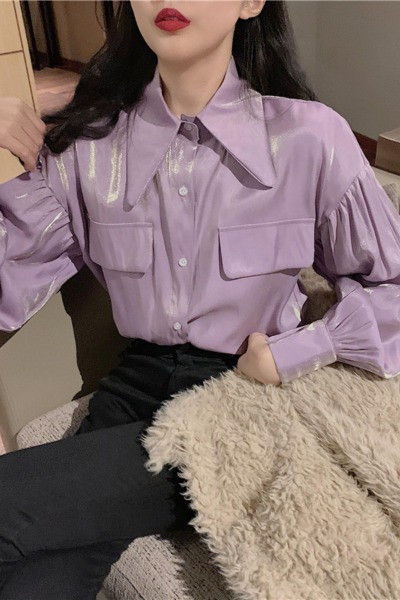 Stílusos női ing klasszikus gallérral és gombokkal