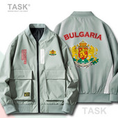 Mindennapi férfi dzseki nagy zsebekkel és nyomattal - Bulgária címere