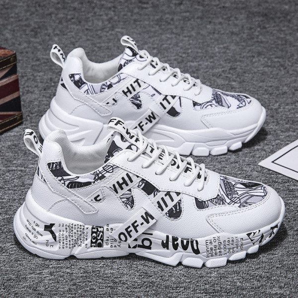 Öko-nahast valmistatud vabaaja tossud meeste paelte ja pealdistega