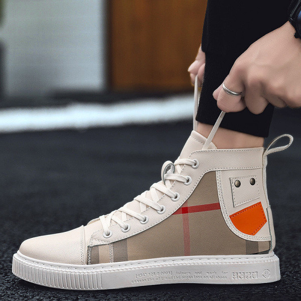 Kõrge mudeliga meeste tossud ökonahast ja tekstiilist paeltega